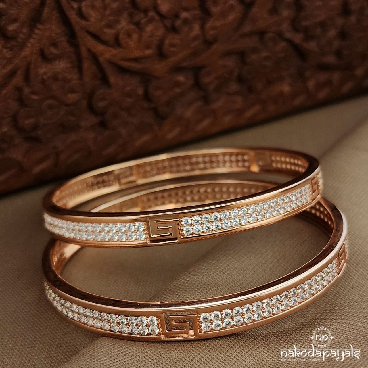 Elegant CZ Bangle Pair (St3899-01)