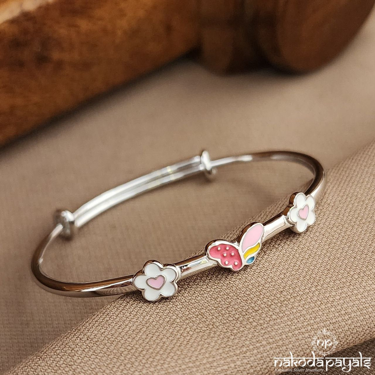 Pink Butterfly Single Kada (Ka9434)
