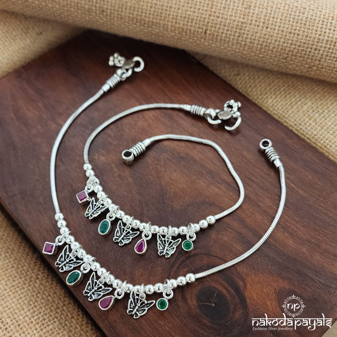 Movable Butterfly Charm Anklets (A6242)
