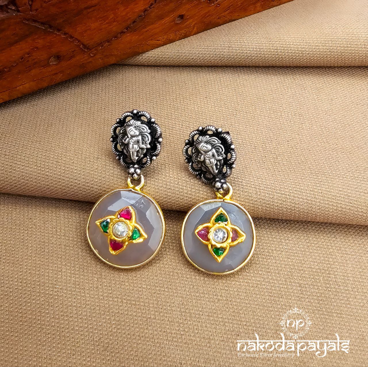 Kundan Dual Tone Earrings (C3878)