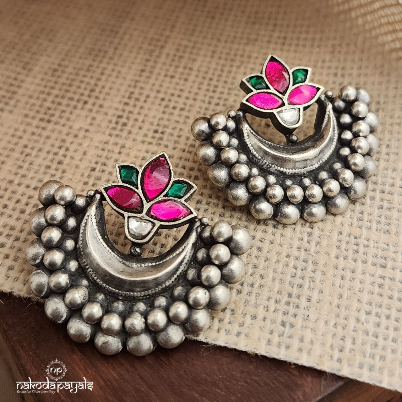 Kemp Lotus Kundan Chandbali (S3552)