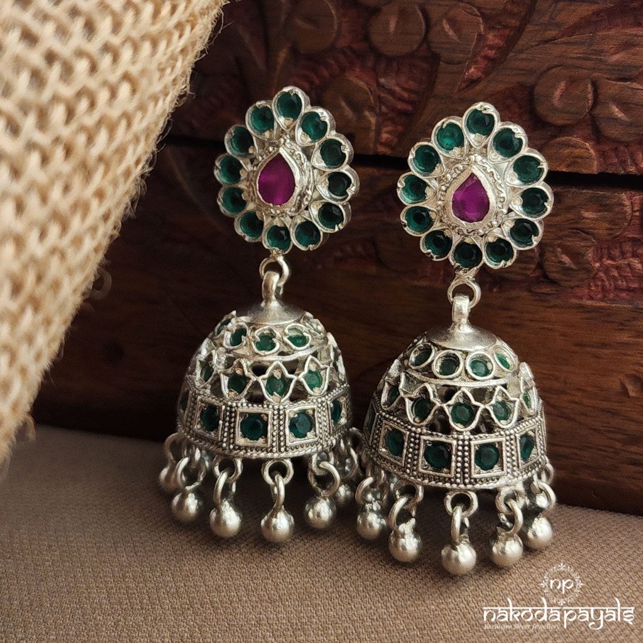 Ball Drop Green Jhumka (J1551)