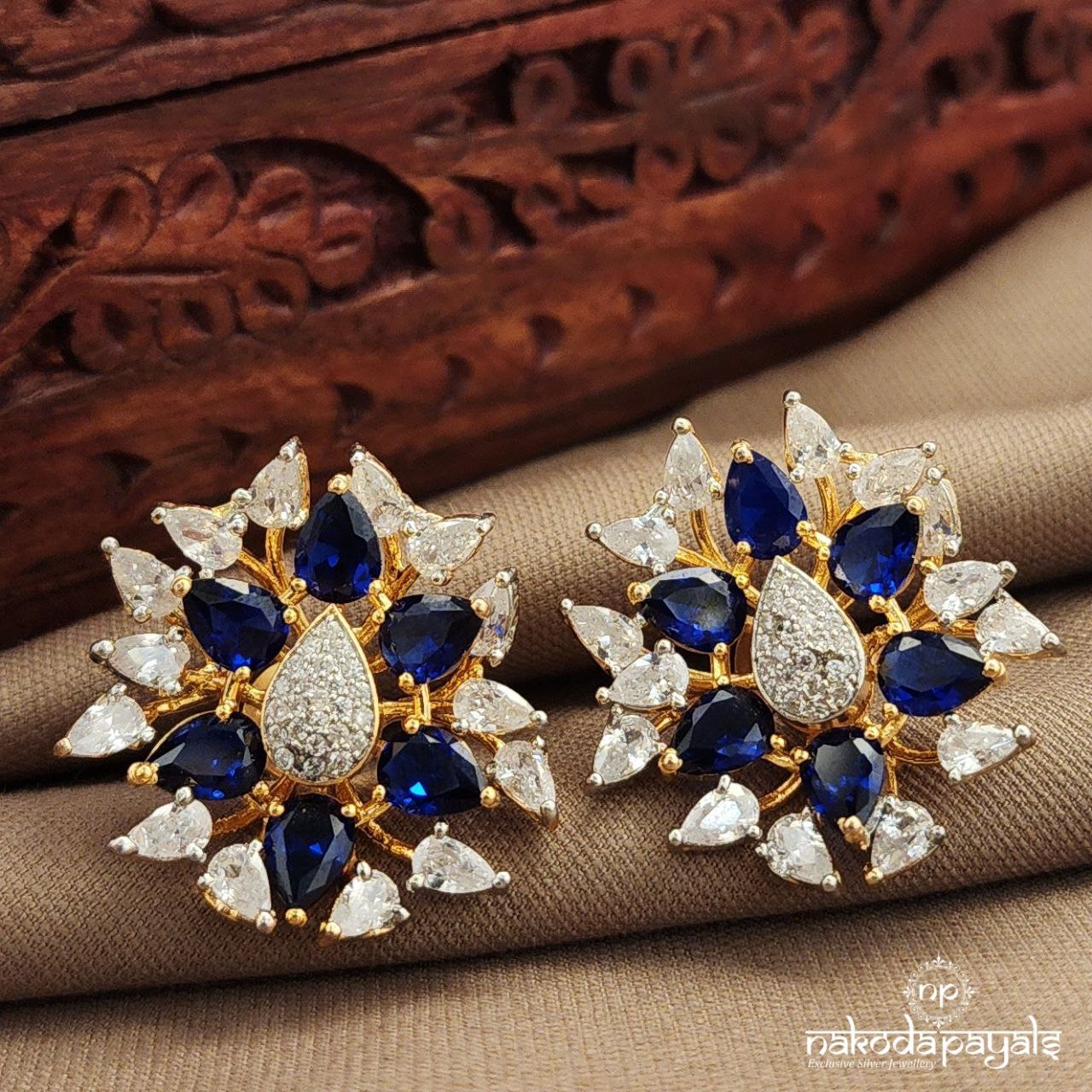 Blue CZ Studs (Ge10420)