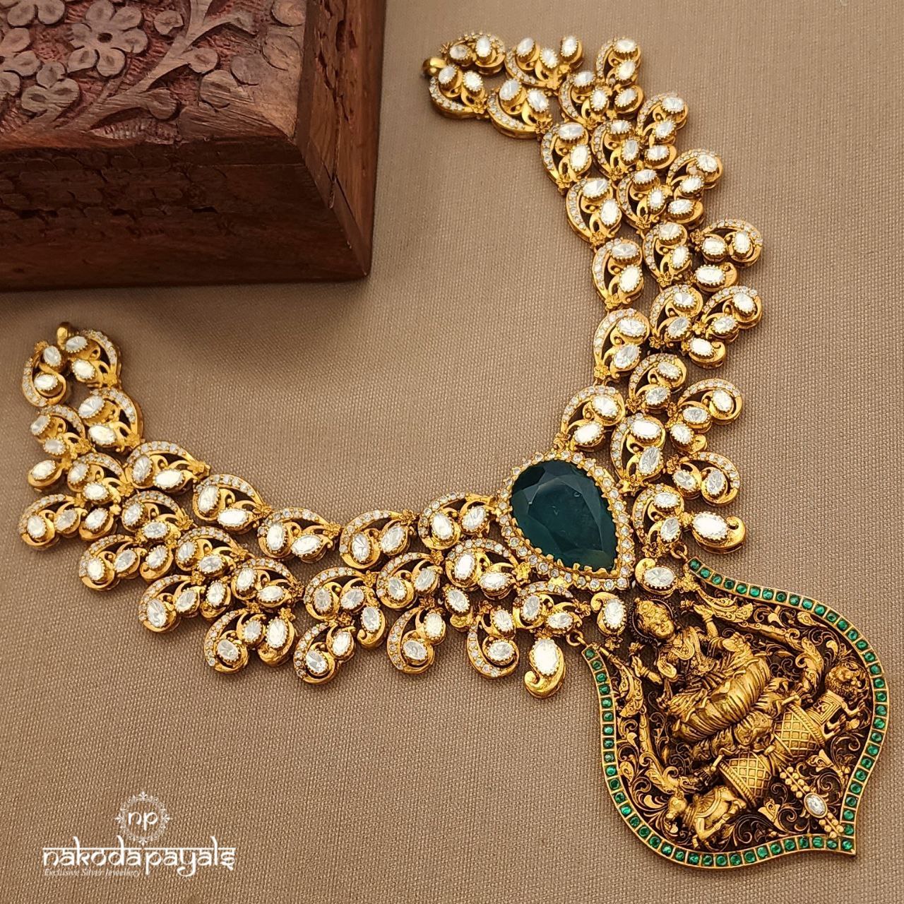 Lakshmi Blessing Moissanite Neckpiece (Gn9687)