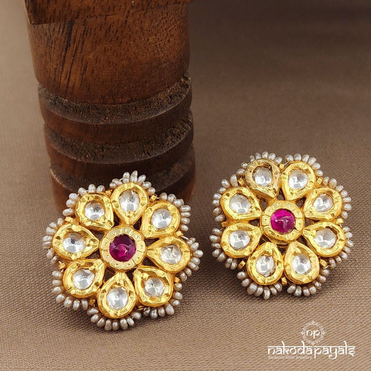 Kundan Pearled Studs (Ge10040)