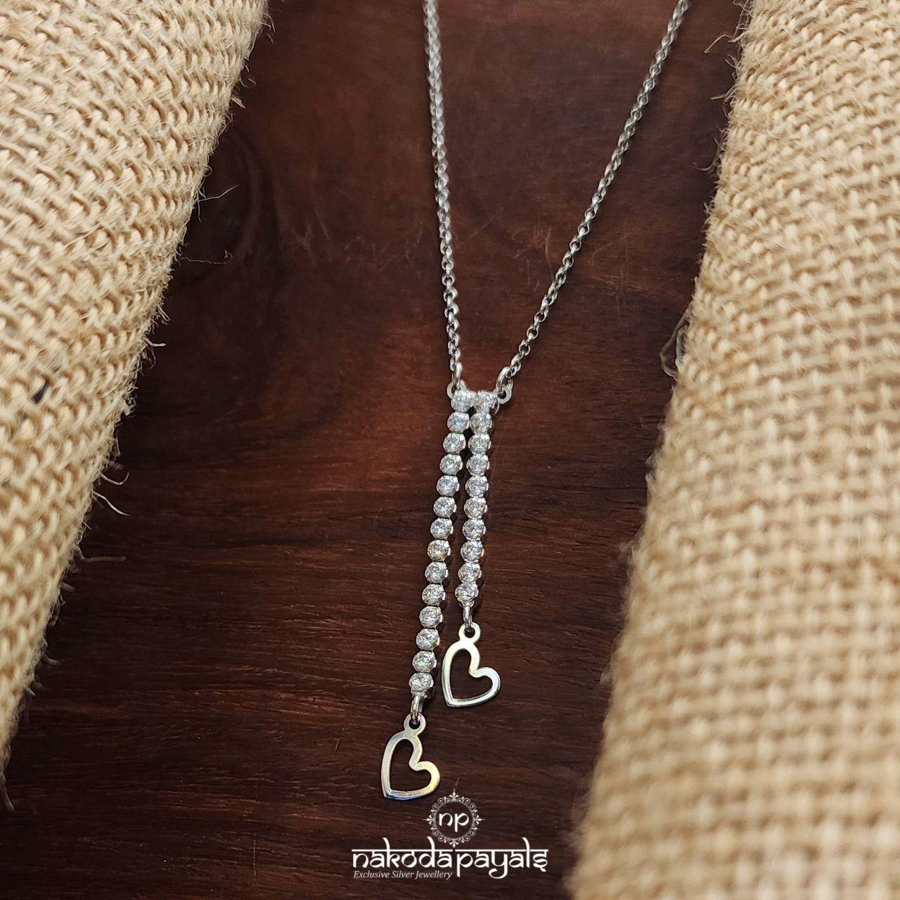 CZ Heart Drops Neckpiece (St3880)