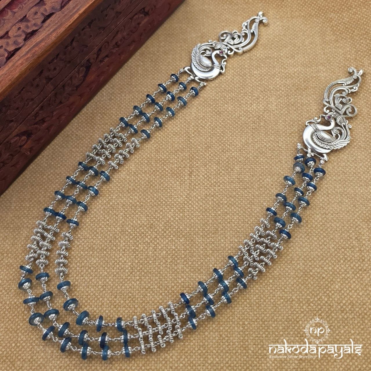Peacock Blue Drop Neckpiece (N11991)