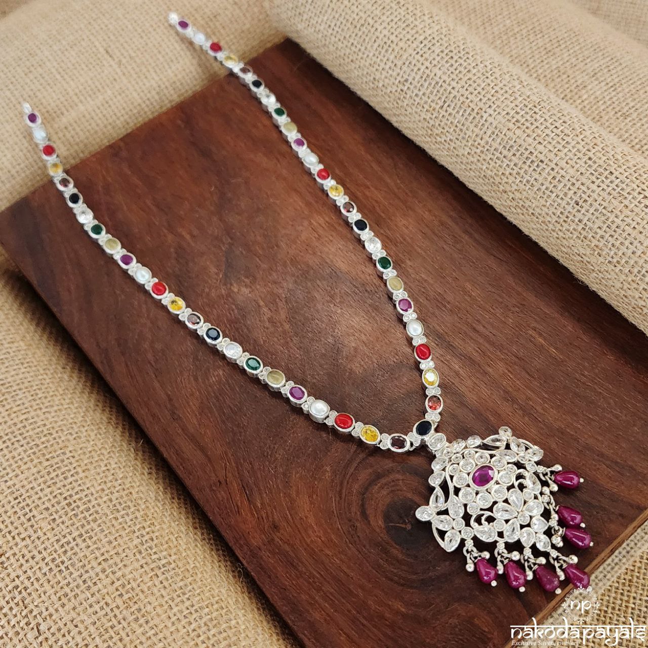 Elegant Navratna Neckpiece (N10193)
