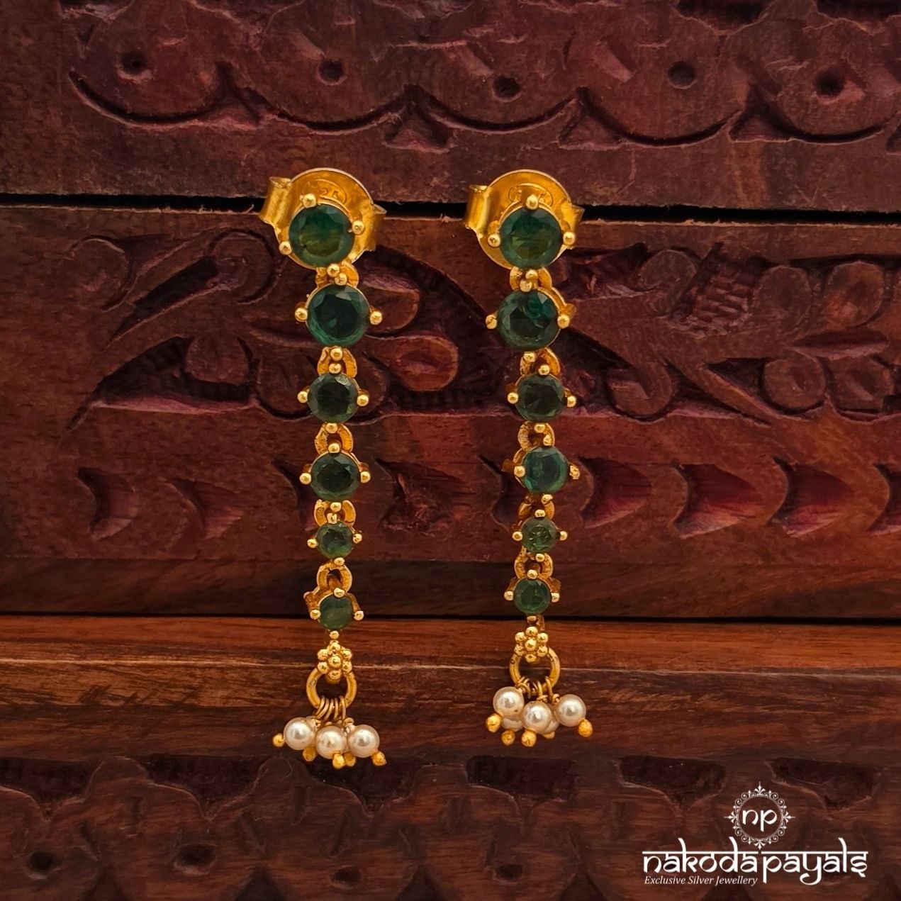 Greenish Pearl Earrings (Ge11026)