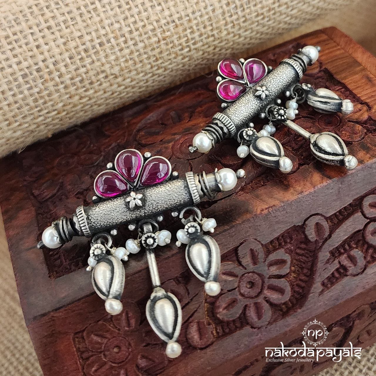 Pink Drops With Flute Hanging Earrings (C8172)