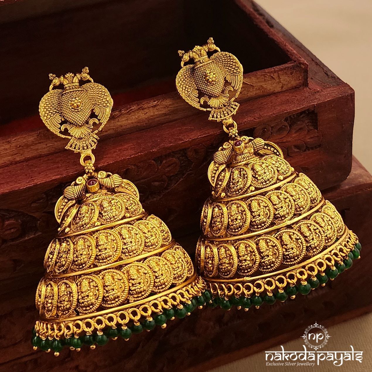 Gandaberunda Coined Jhumka (Ge10389)