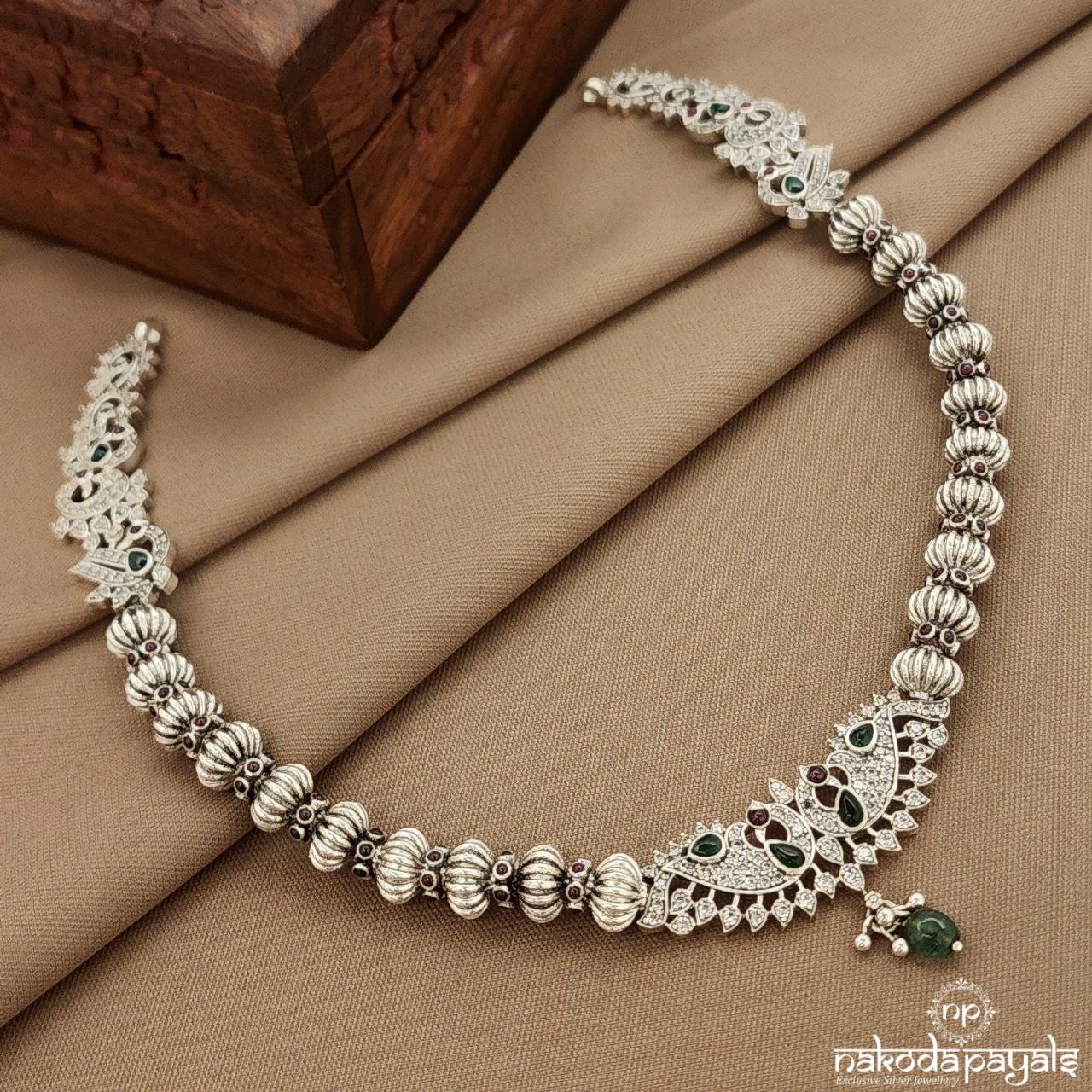 Twin Peacock Ball Neckpiece (N11391)