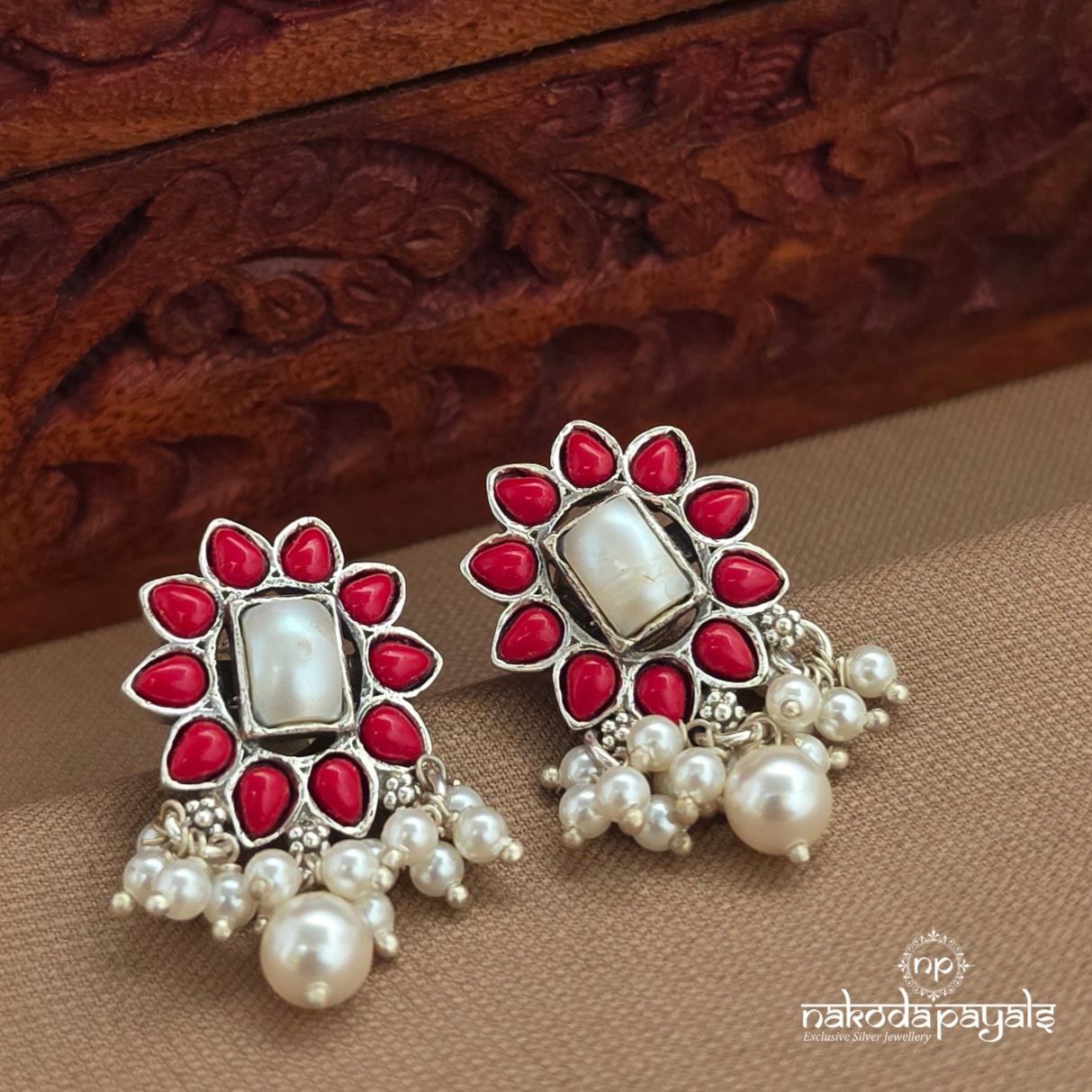 Pearled Rectangular Studs (S9636)