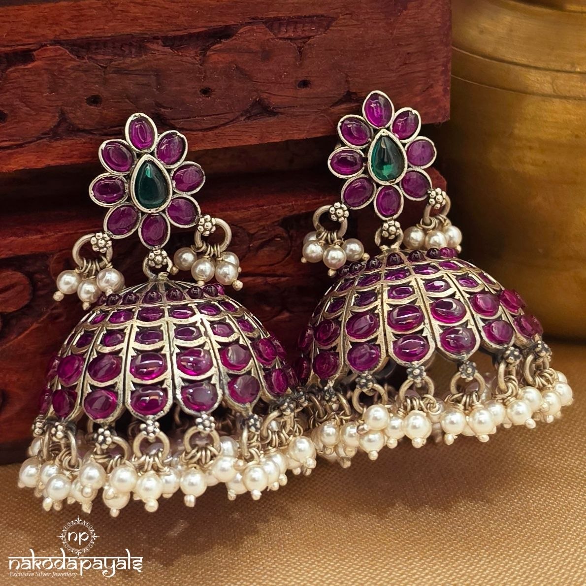 Pinkish Pearled Jhumka (J1635)