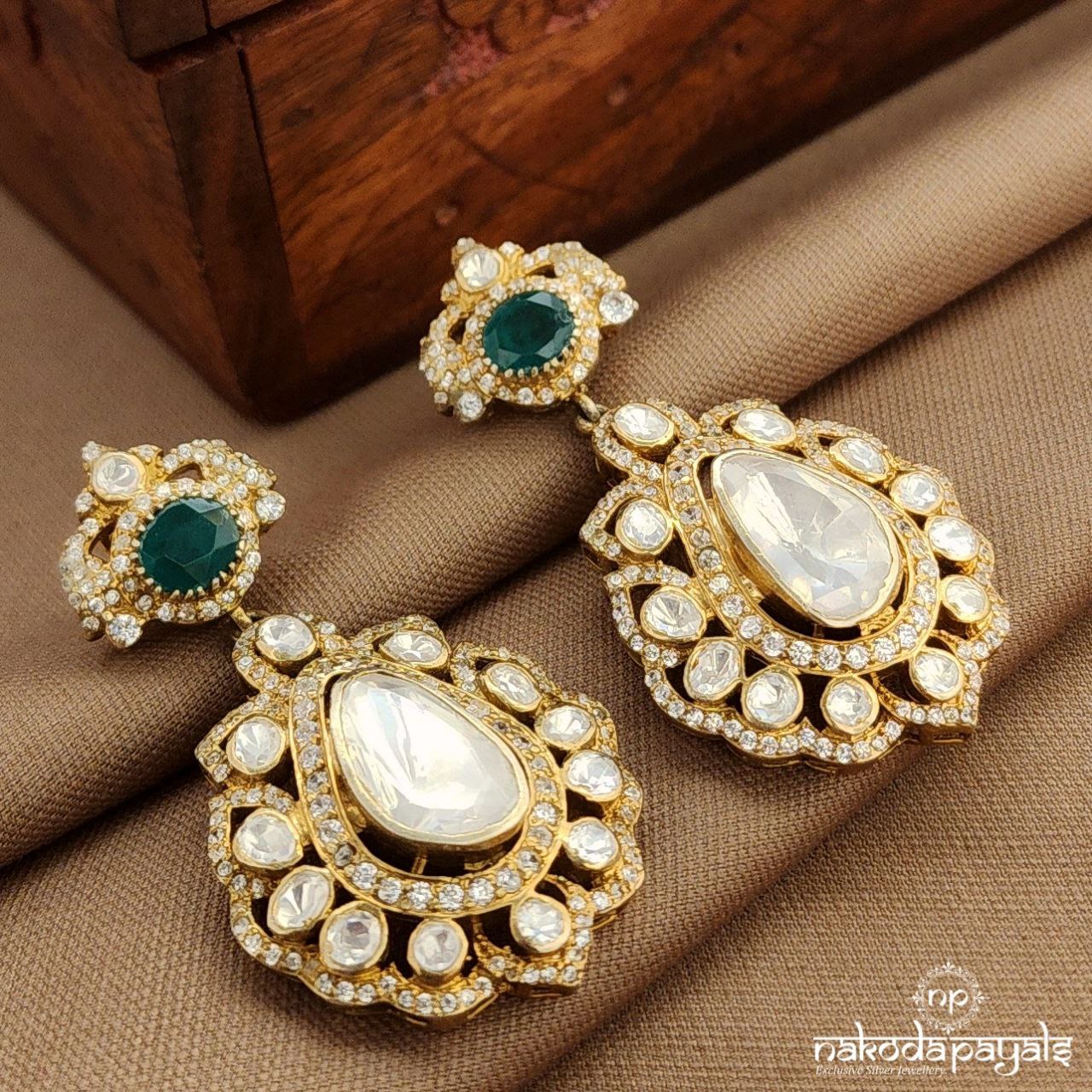 Green Moissanite Earrings (Ge10383)