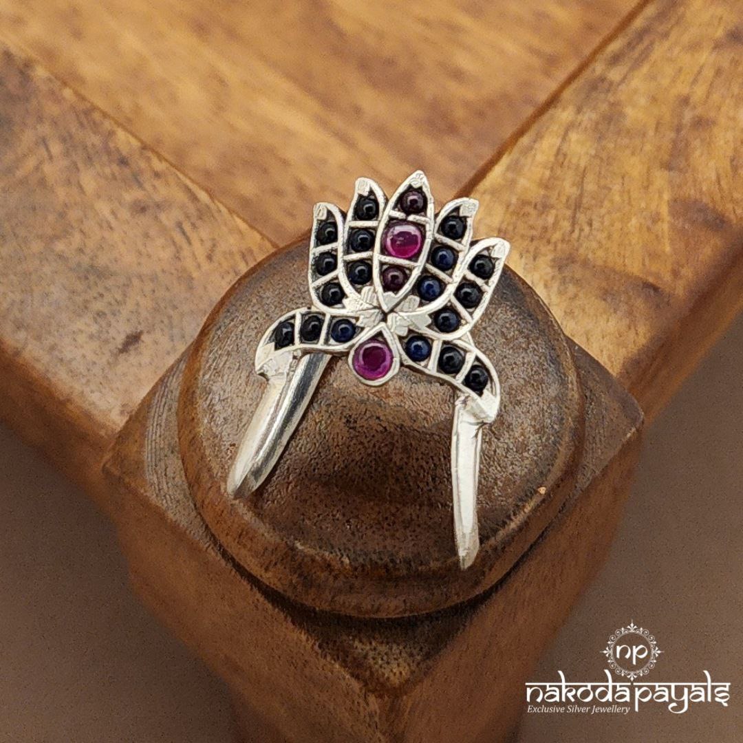 Lotus Pink & Blue Finger Ring (F2893)