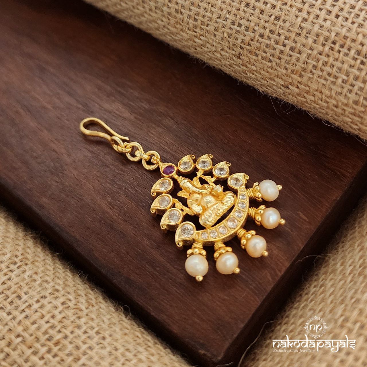 Ganesha Ball Drops Maang Tika (Gm1009)