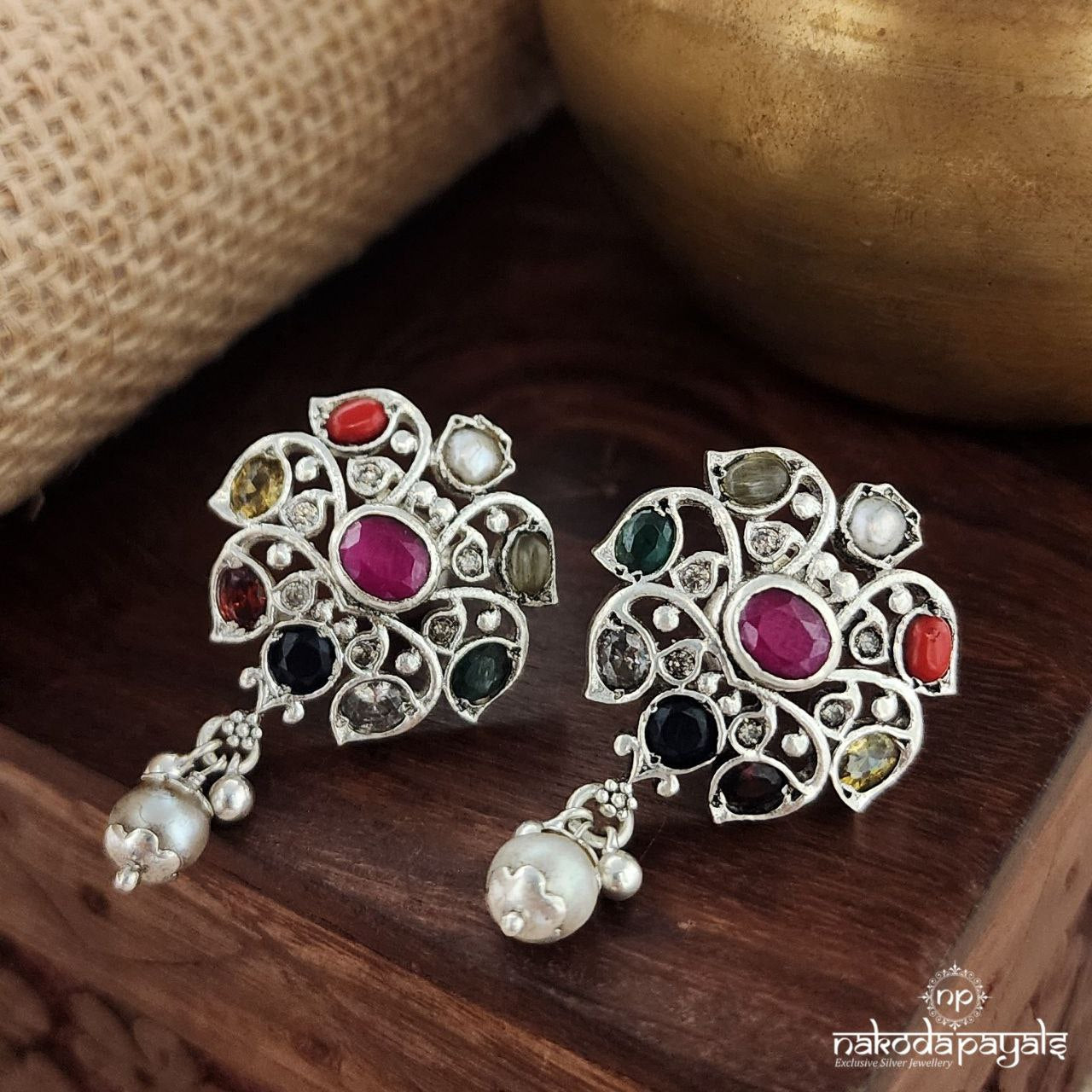 Elegant Navaratna Studs (S3458)