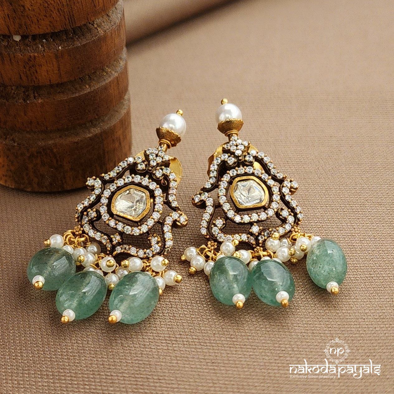 Cz Green Drop Earrings (Ge10020)