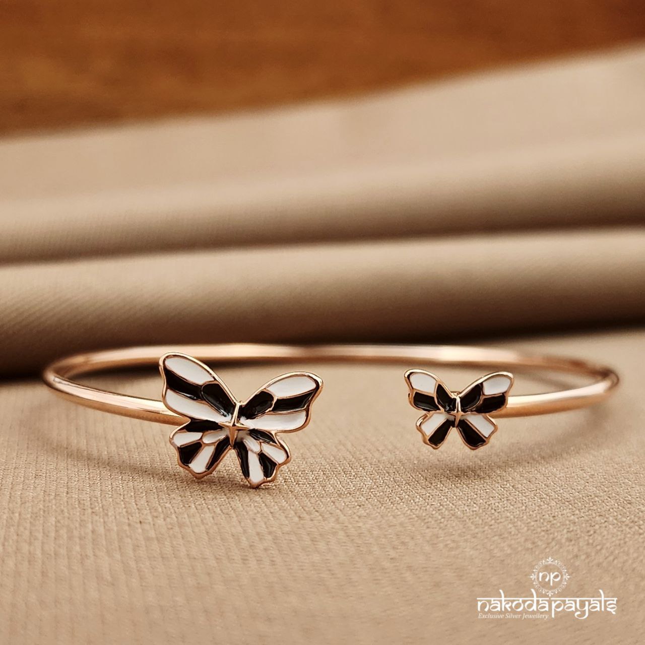 Black Butterfly Adjustable Kada (St3853)