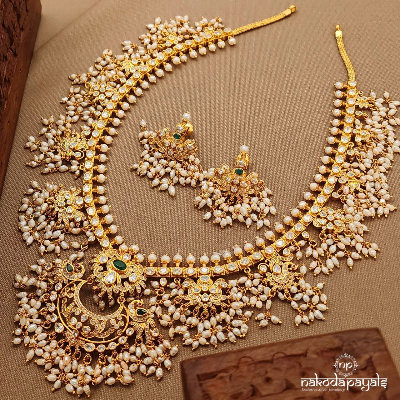 Peacock Guttapusalu Neckpiece Set (Gn9684)
