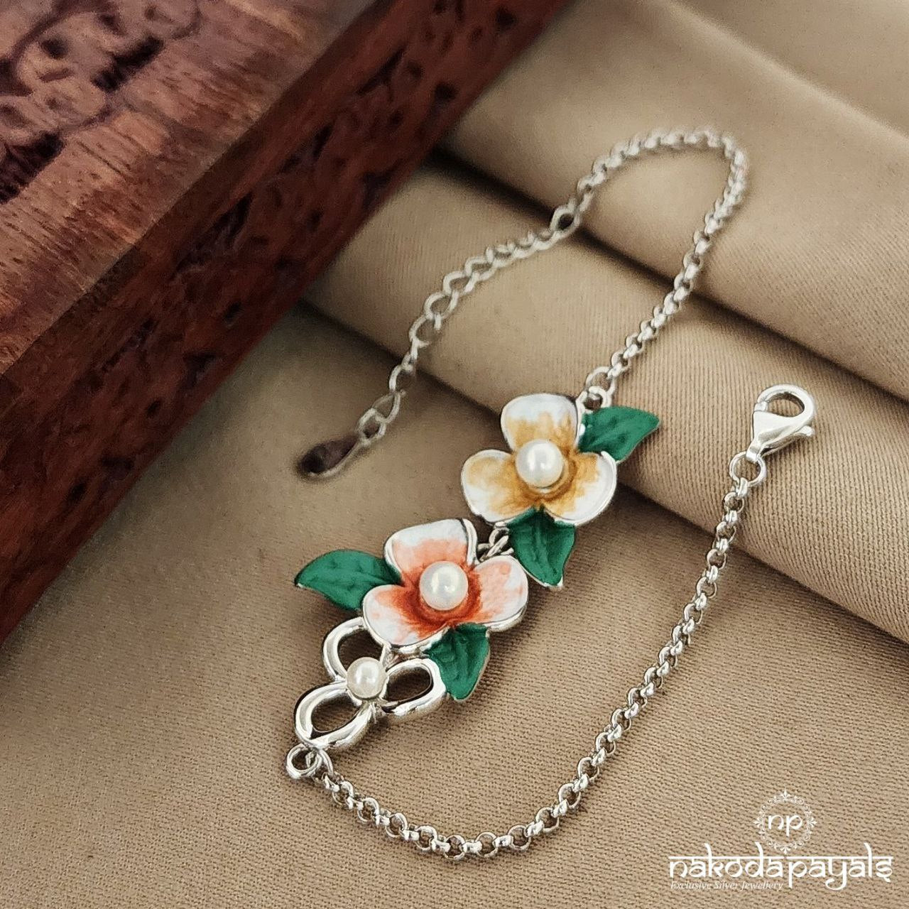 Red & Yellow Flower Bracelet (Br1546)