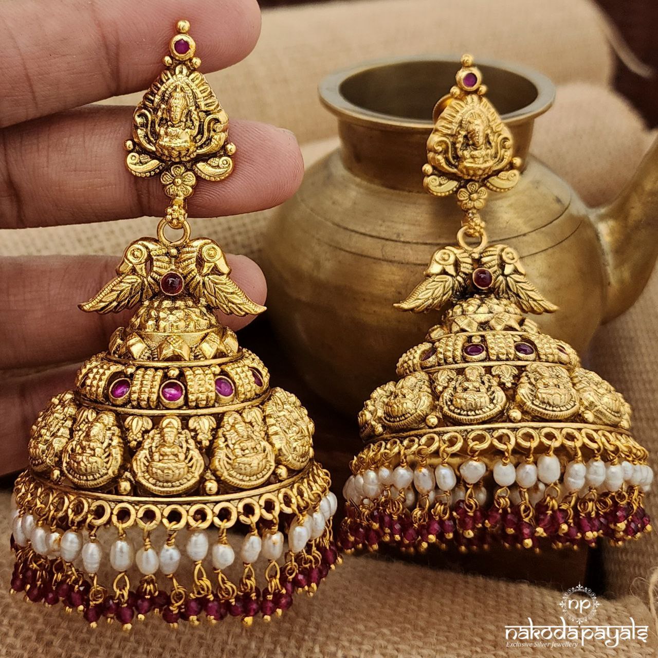 Maha Lakshmi Kemp Jhumka (Ge9505)