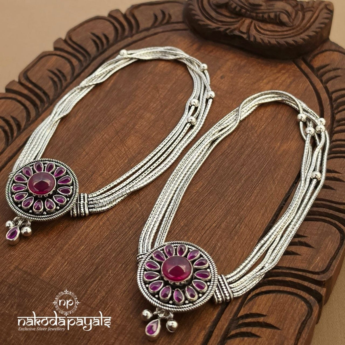 Pink Floral Drop Anklets (A7161)