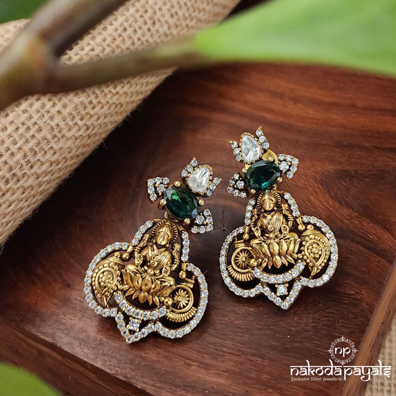 Maha Lakshmi Moissanite Earrings (Ge8233)