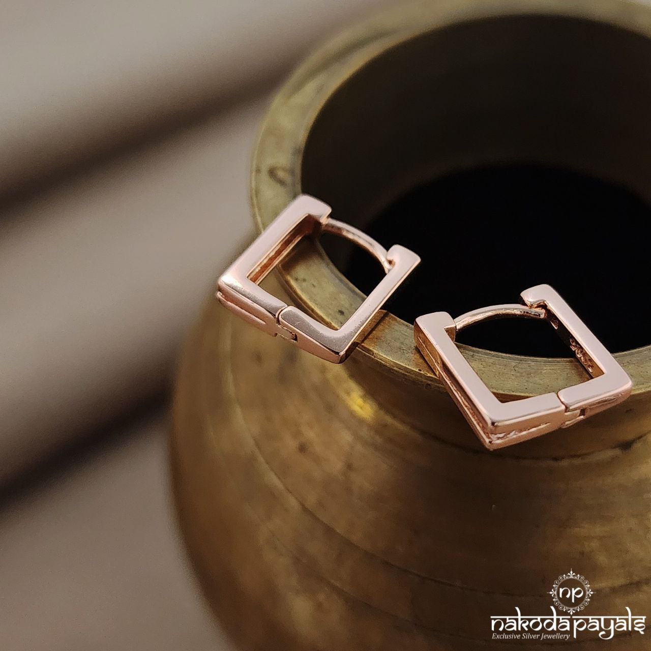 Rose Gold Squarish Earrings (St3486)