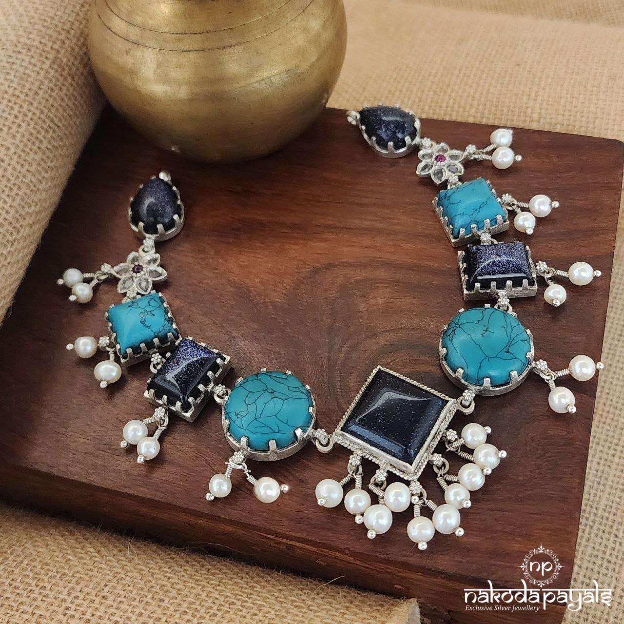 Turquoise & Blue Neckpiece (N10337)