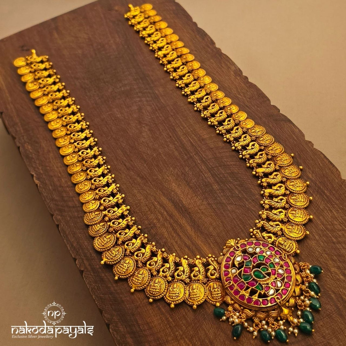 Kundan Peacock Lakshmi Kasu Neckpiece (Gn11059)