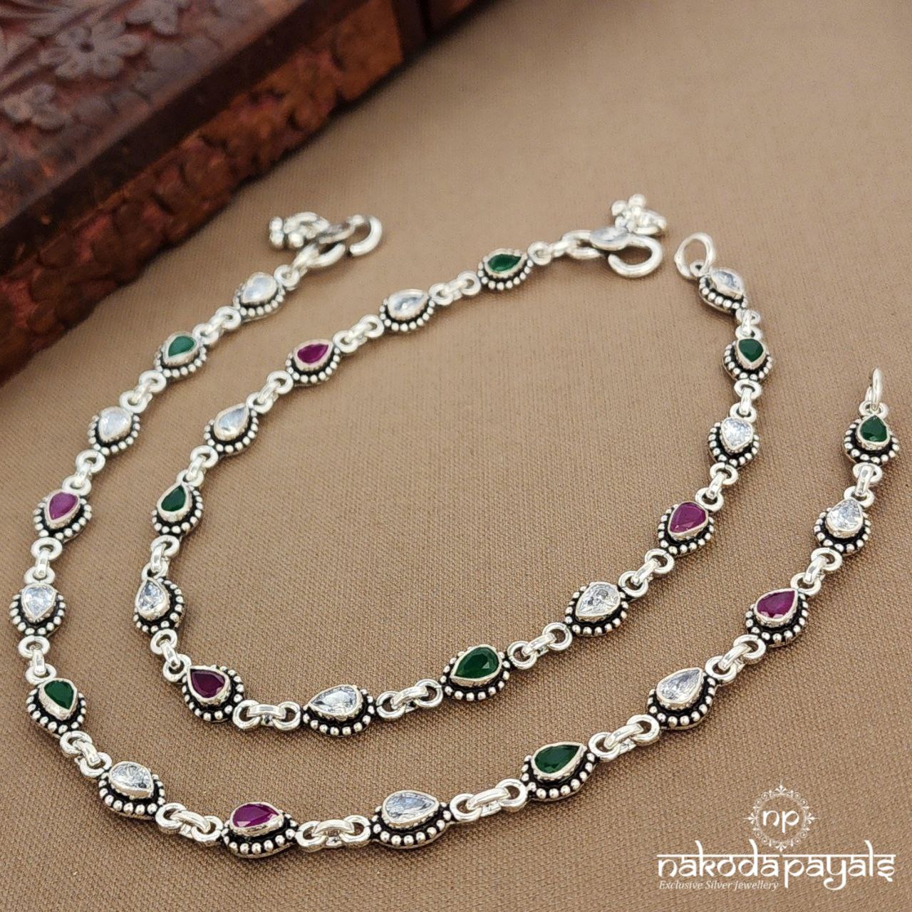 Multicolor Drop Anklets (A6792)