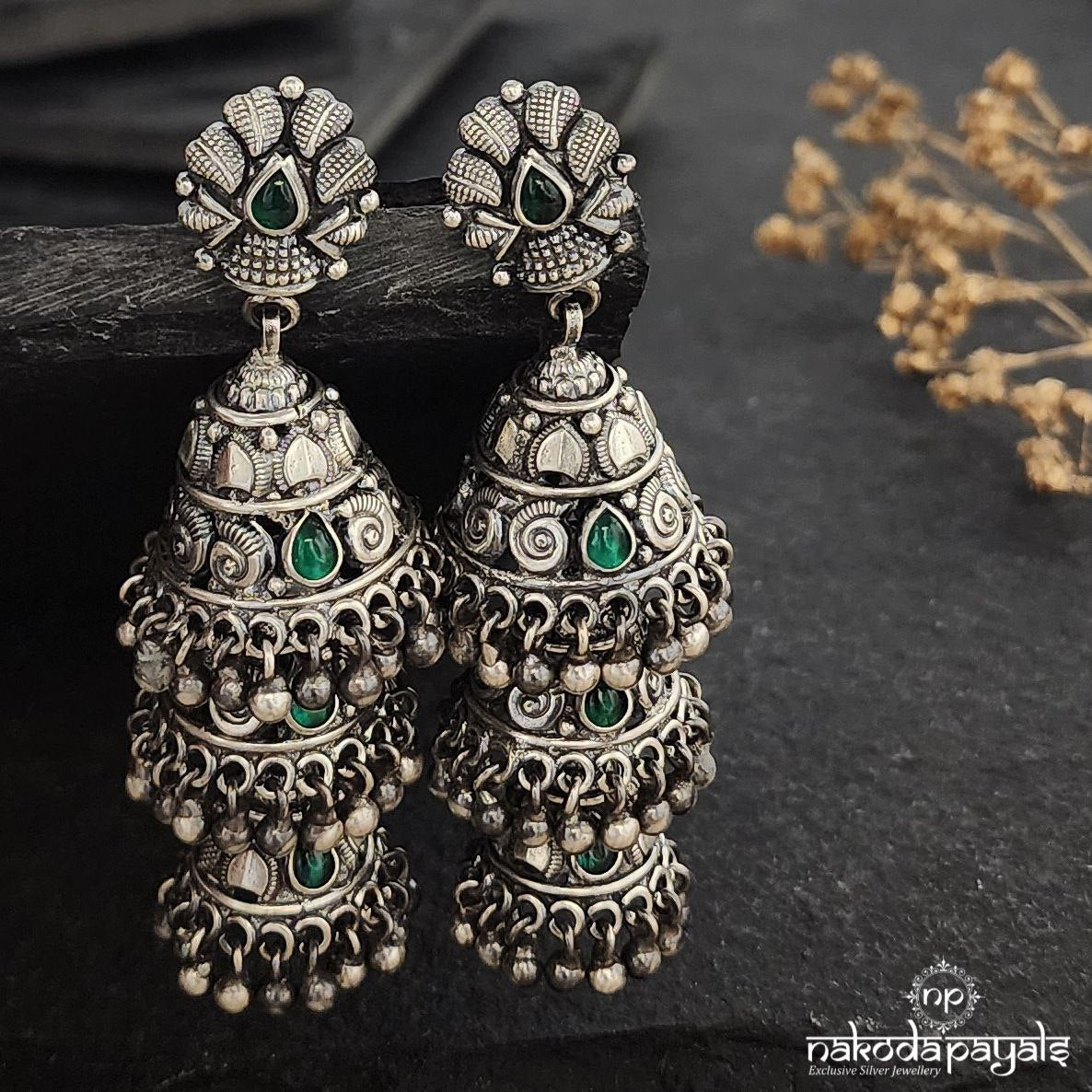 Green Maherban Layers Jhumka (J1102)