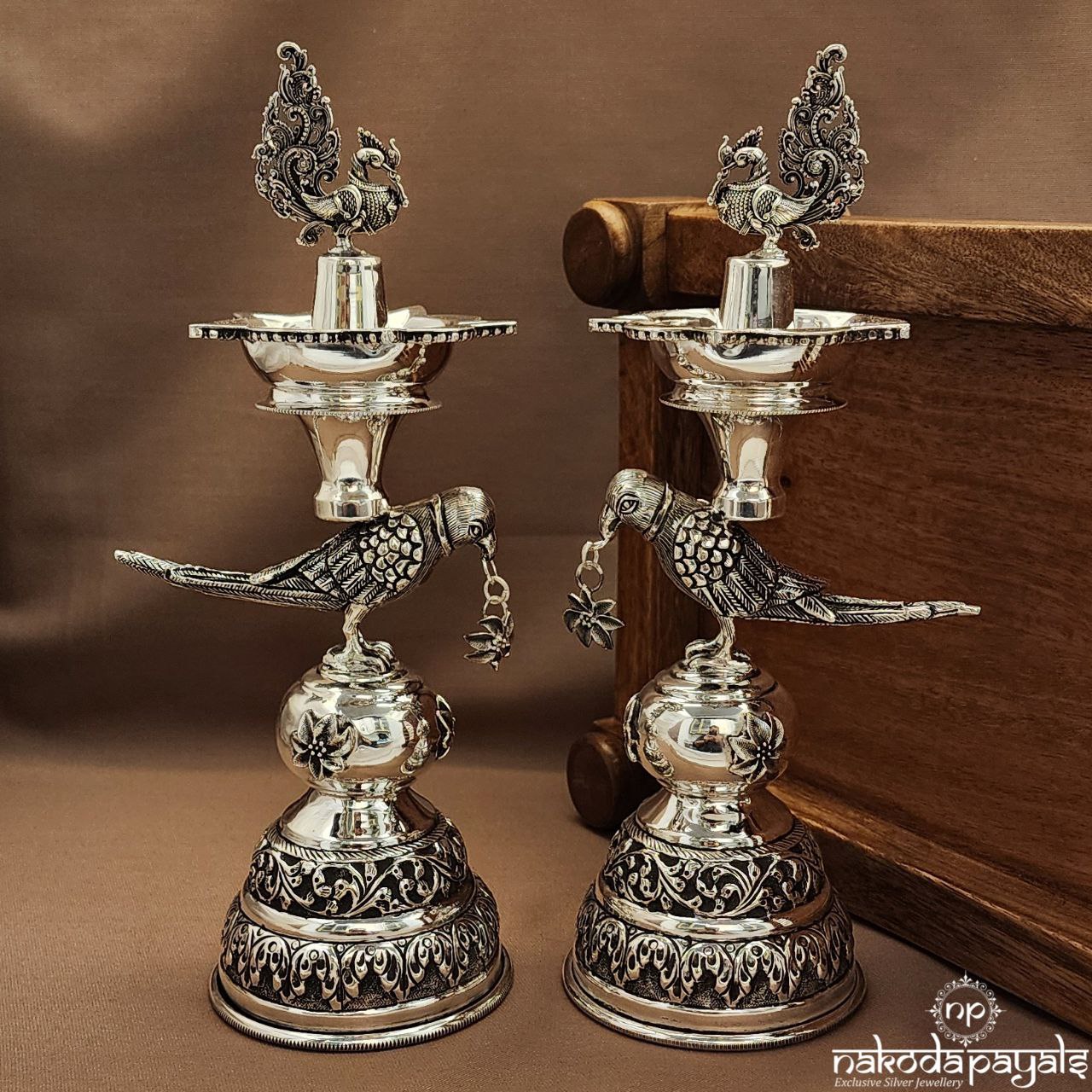 Peacock "10.5 Inch" Deepam Pair (Aa2530)