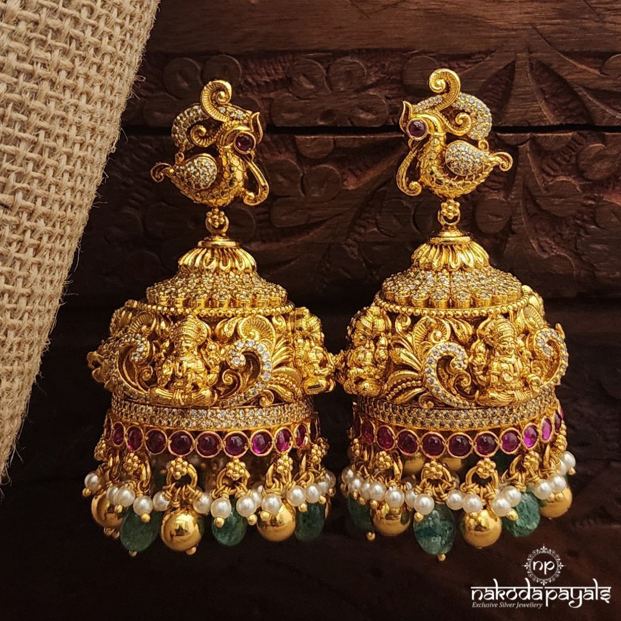 Grand Lakshmi CZ Jhumka (Ge10127)