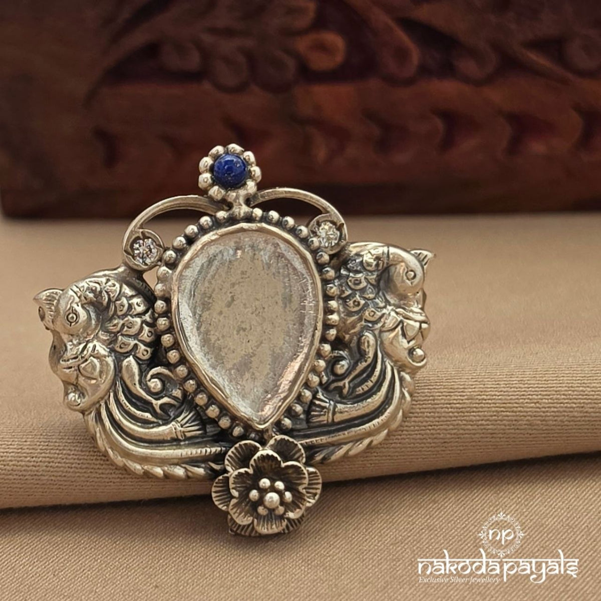 Twin Peacock Finger Ring (F3040)