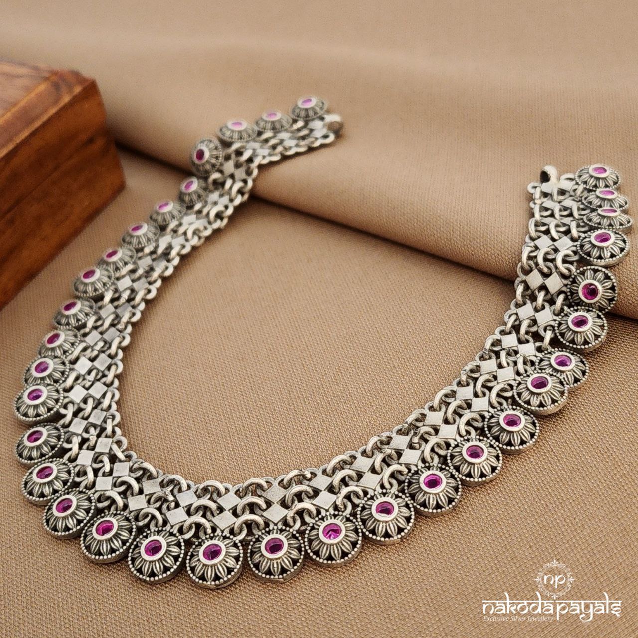 Pink Dotted Neckpiece (N11367)