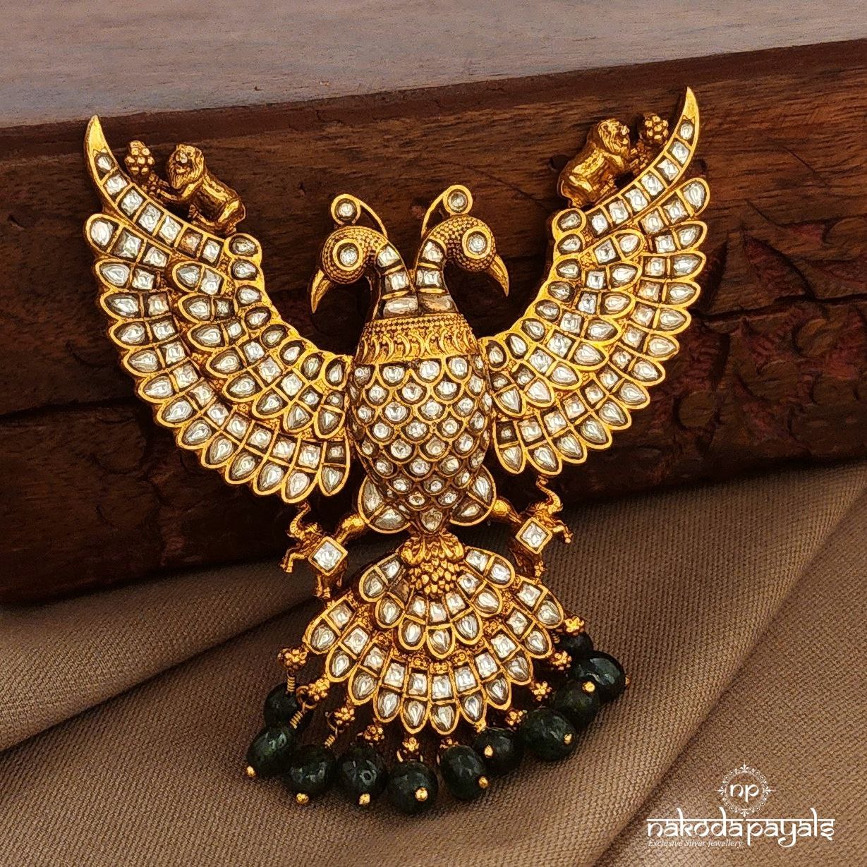 Kundan White Gandaberunda Pendant (Gp2142)