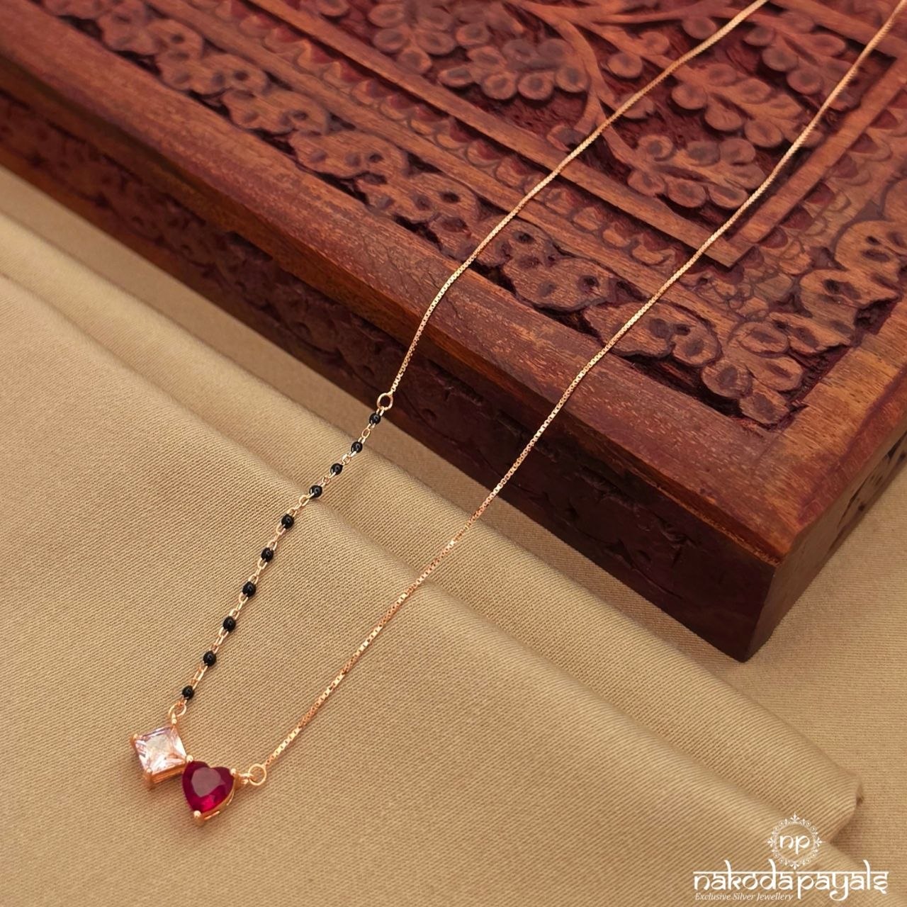 Rose Gold Heart Mangalsutra (Ms0634)