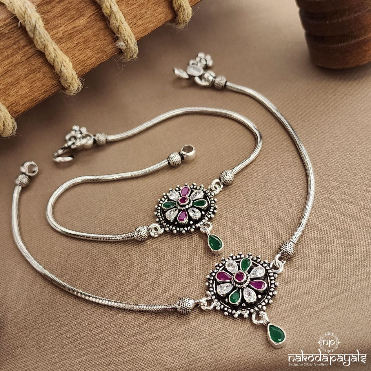 Circular Pink Dot Anklets (A6555)