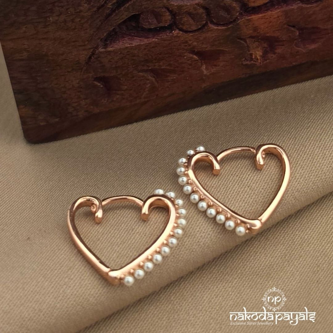 Rose Gold Hearty Earrings (St4193)