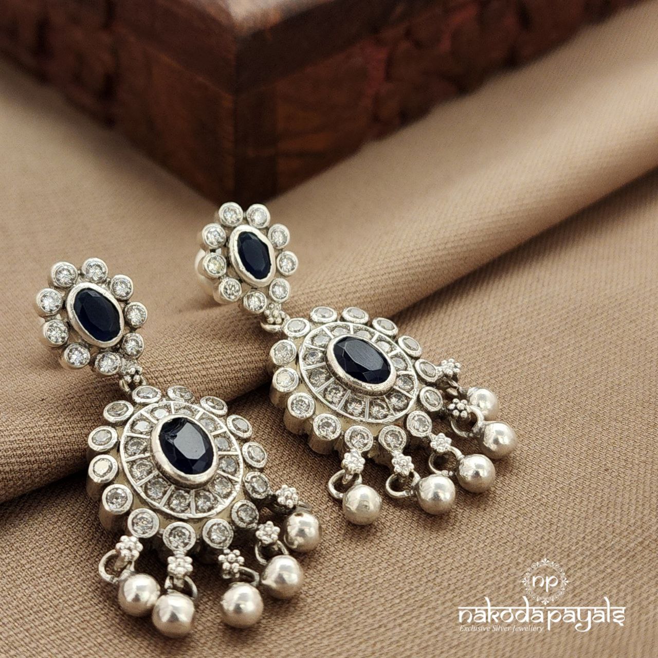 Blue Ball Drop Earrings (C3825)