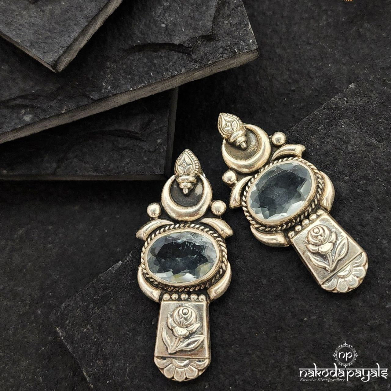Half Moon Blue Studs (S9395)