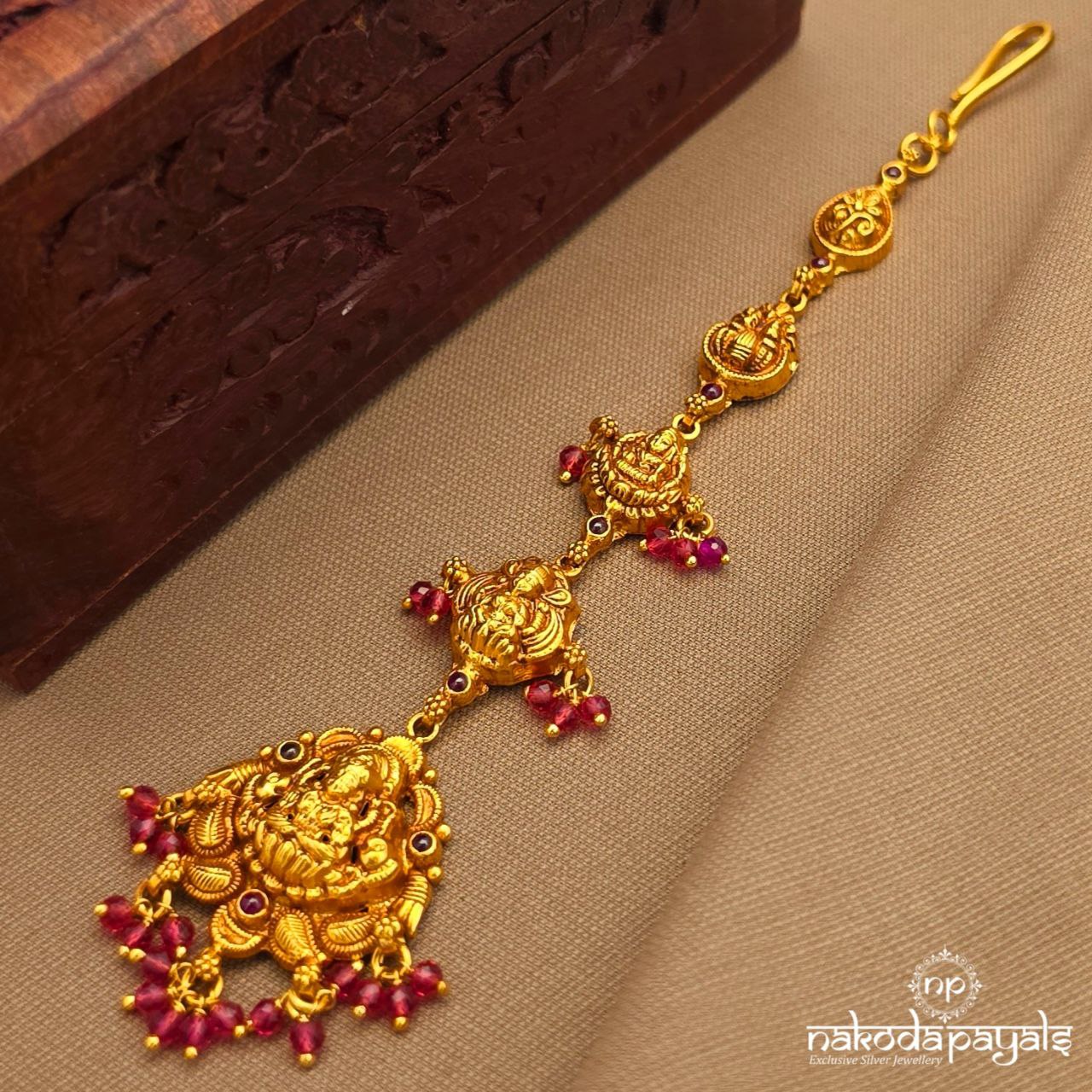 Lakshmi Pink Drop Maang Tikka (Gm1143)