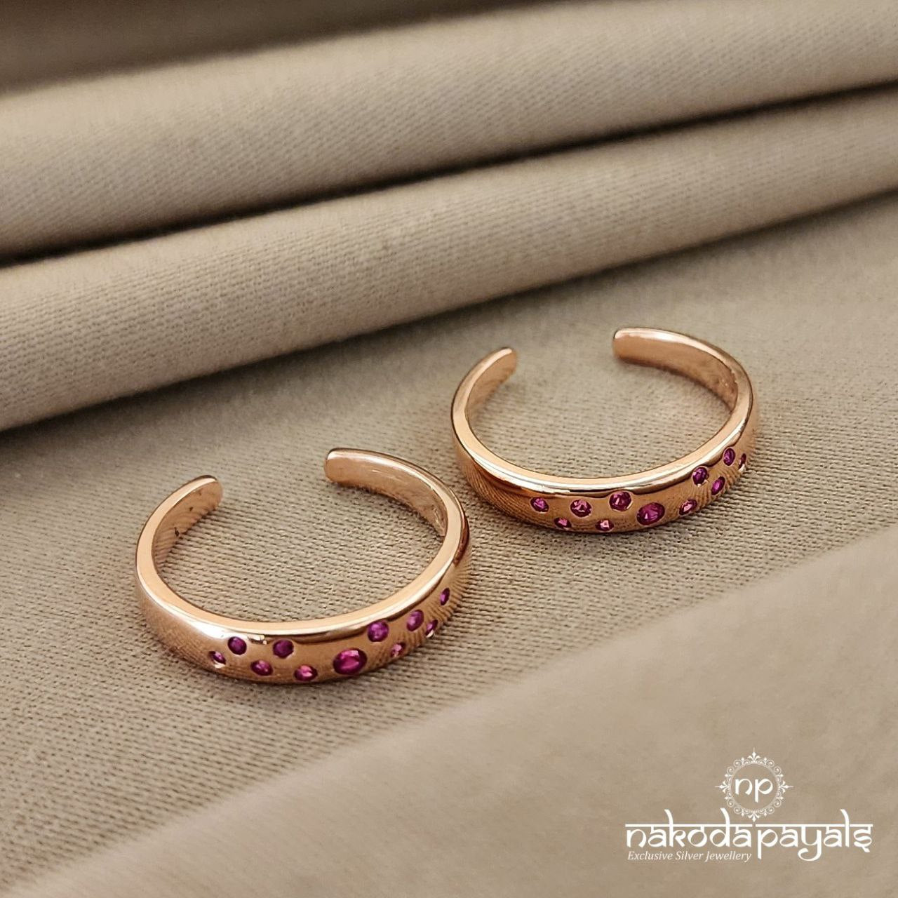 Rose Gold Ruby Toerings (T4235)