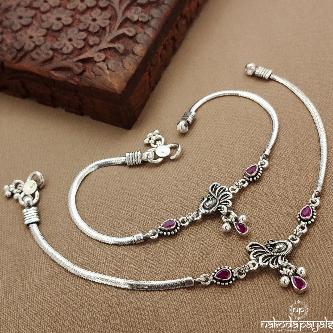 Peacock Pink Anklets (A6786)