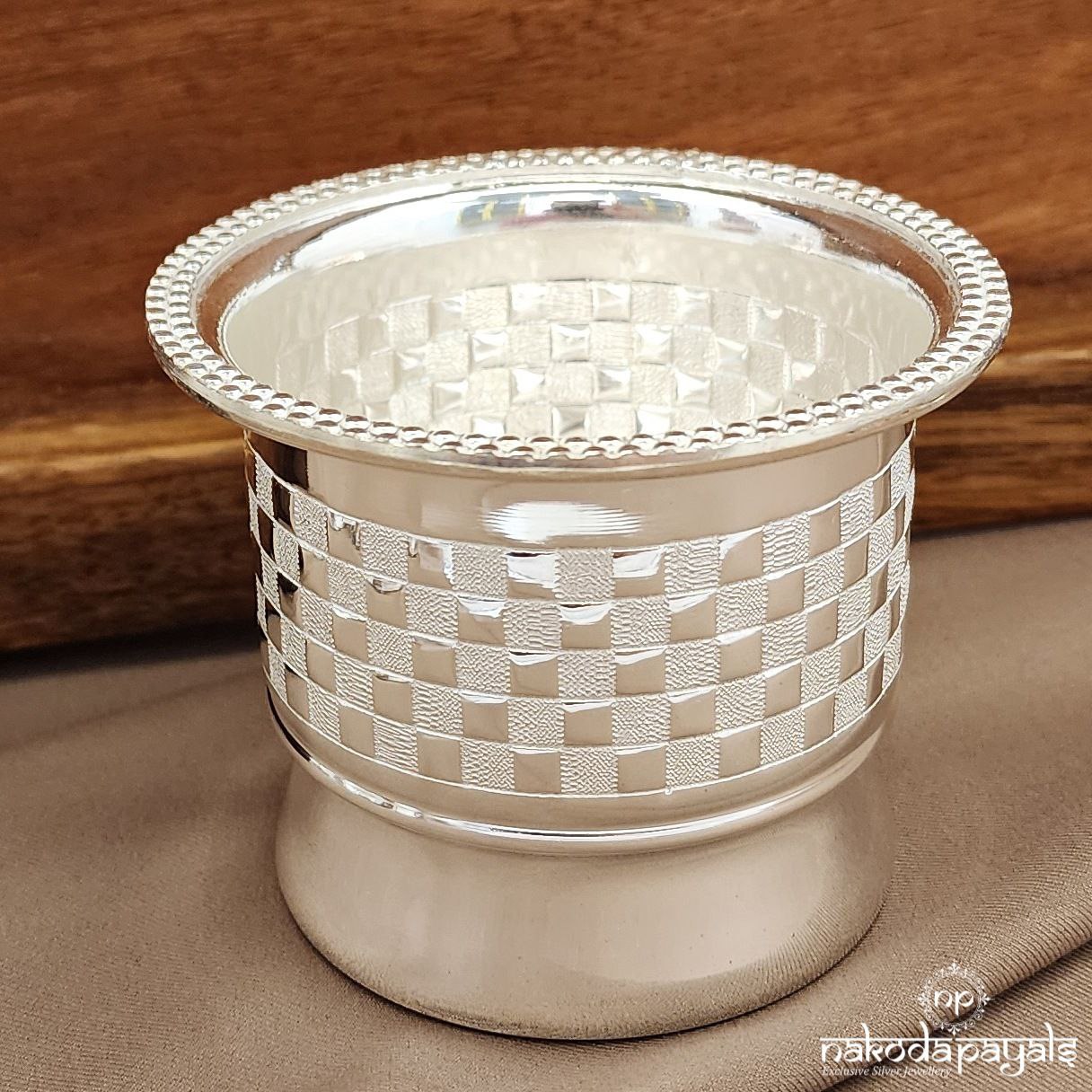 Squarish White Panchpatra (Aa2214)