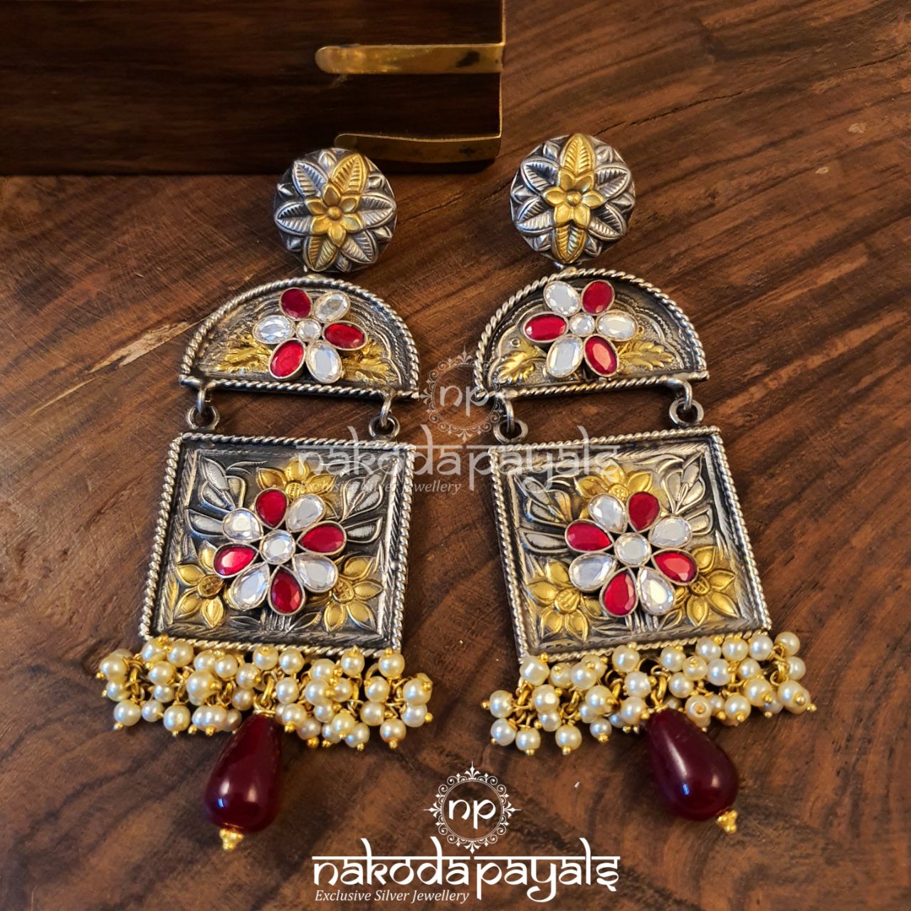 Cherubic Long Kundan Earrings