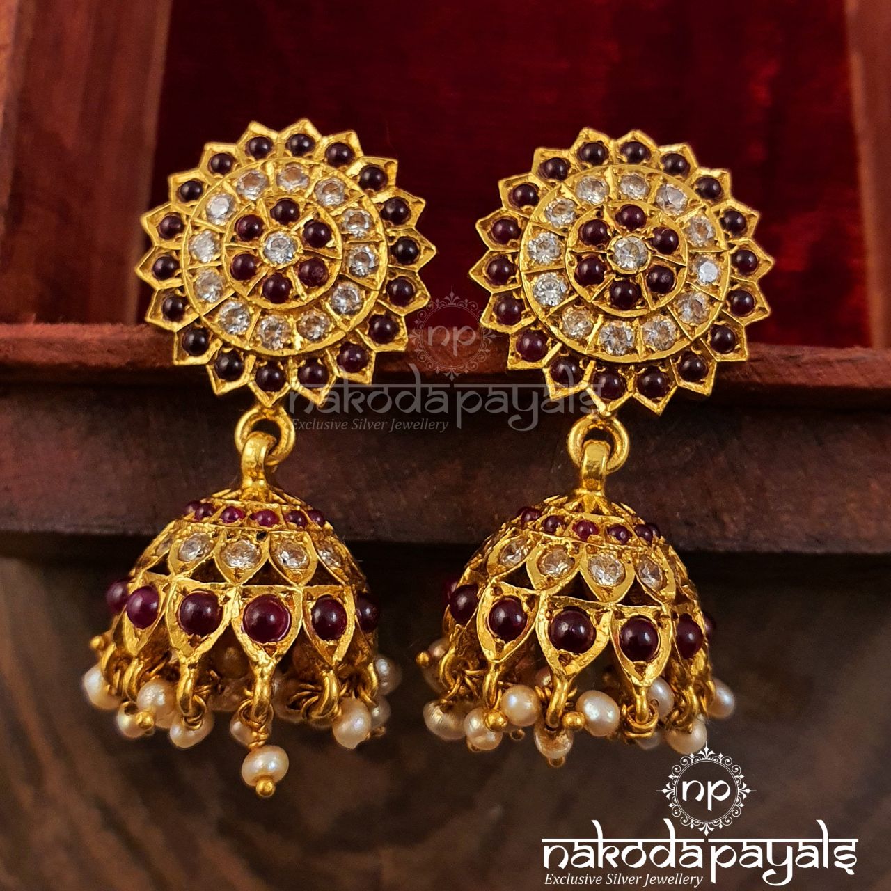 Cubic Zircon & Kemp jhumka